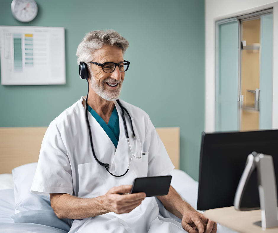 pacient fent videotelefonada